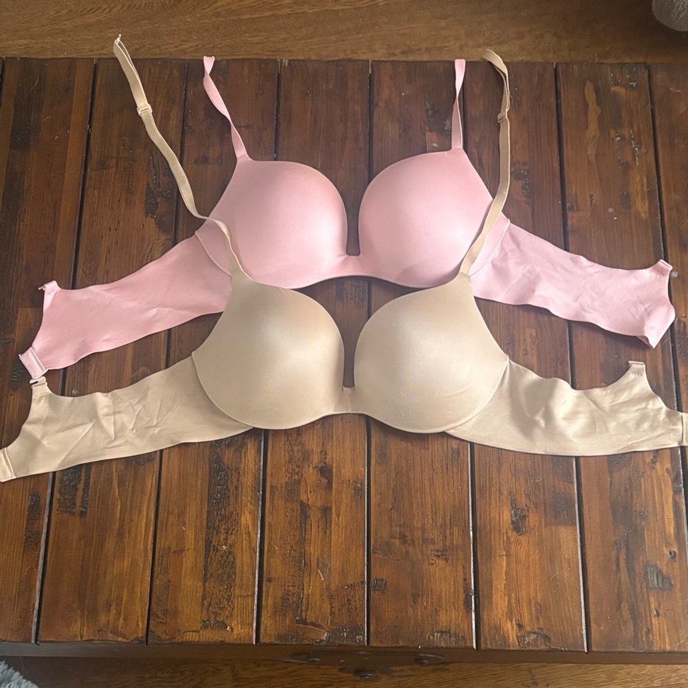 LOVE by GAP Seamless Bras in Soft Pink and Neutral Tan